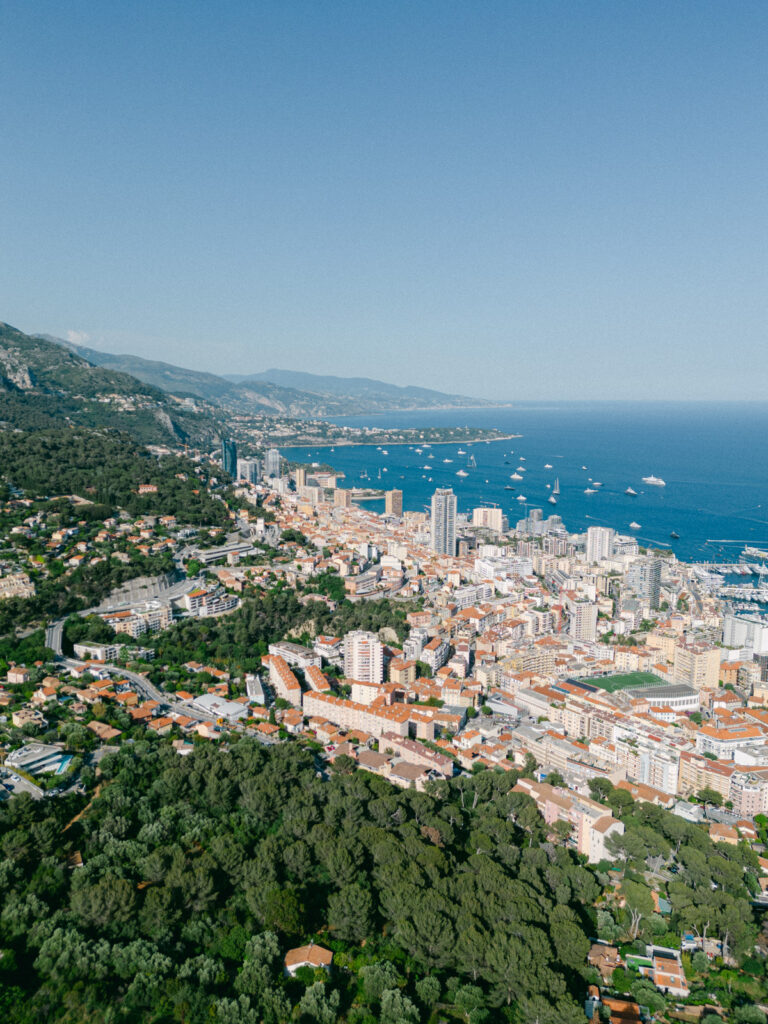 Elegant Monaco harbor and cityscape, showcasing luxury and charm typical of a French Riviera engagement getaway