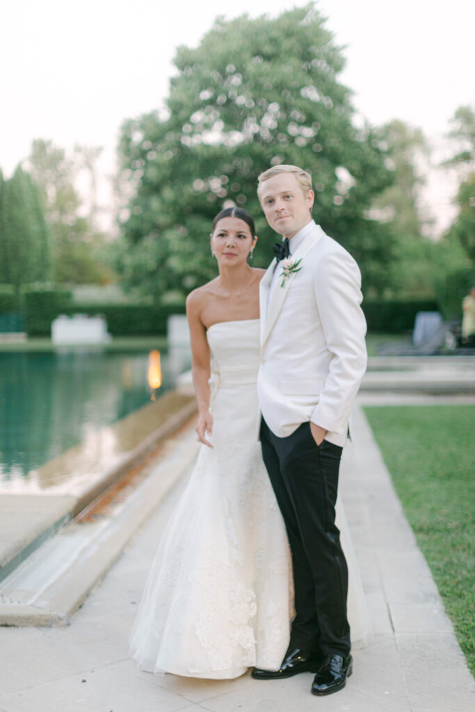 photo of the bride and groom during An American Wedding in Château de Tourreau