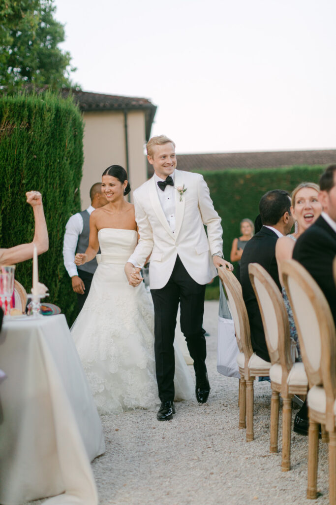 photo of the bride and groom during An American Wedding in Château de Tourreau