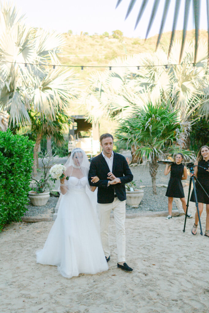 St Barts Beach Wedding: Ceremony at Le Toiny's sands.