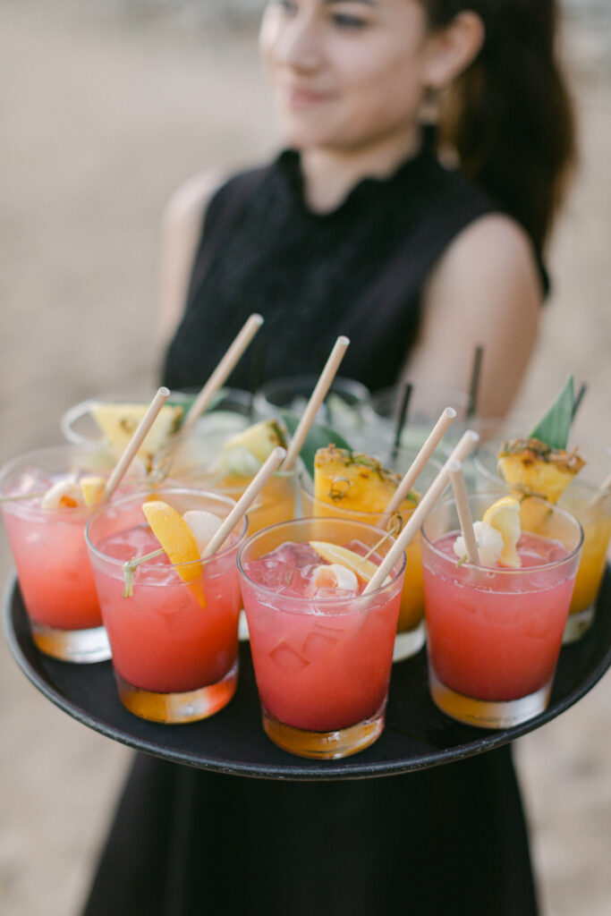 Toiny's crafted cocktails for the St Barts Beach Wedding