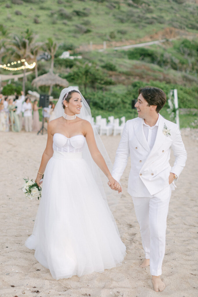 St Barts Beach Wedding: Couple's intimate seaside look