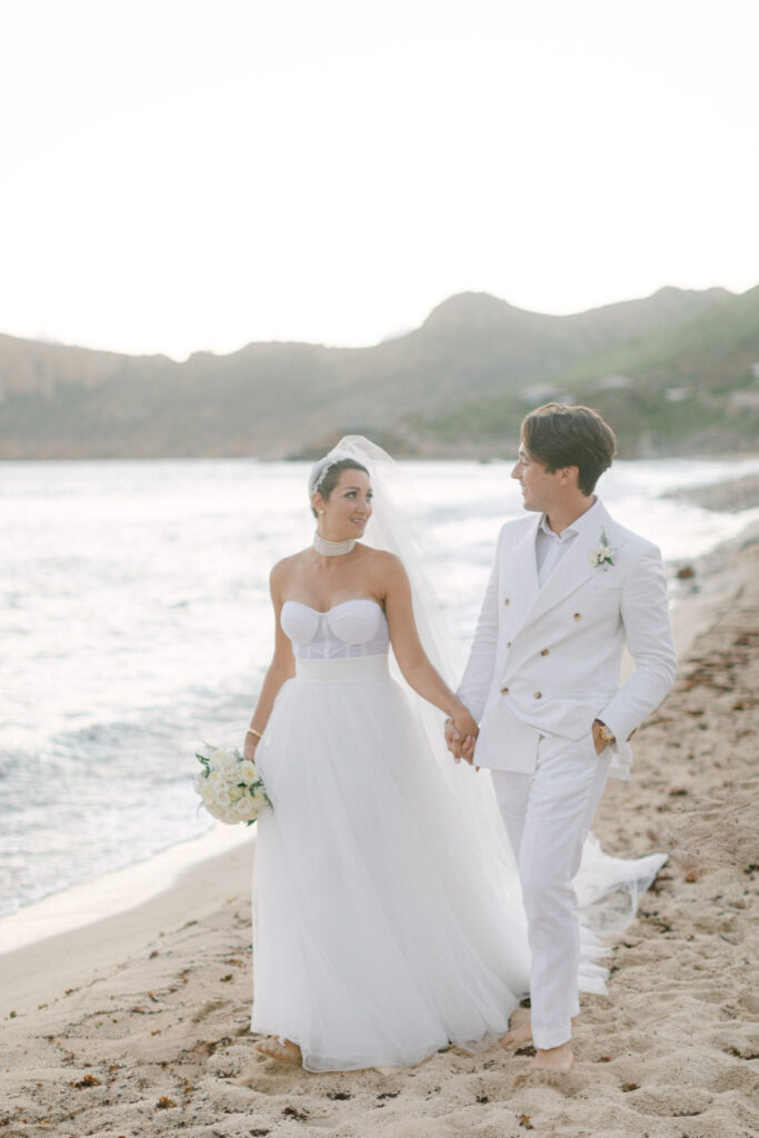 Laughter and love during the couple's St Barts Beach Wedding