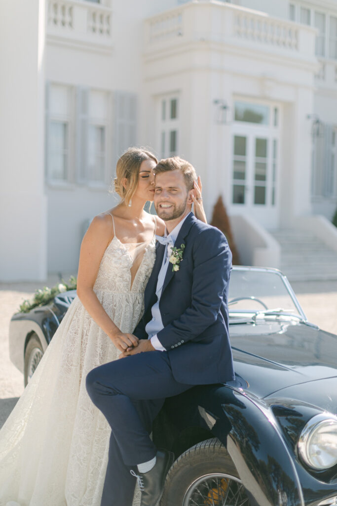 Bride and groom's stylish ride, French Riviera Wedding