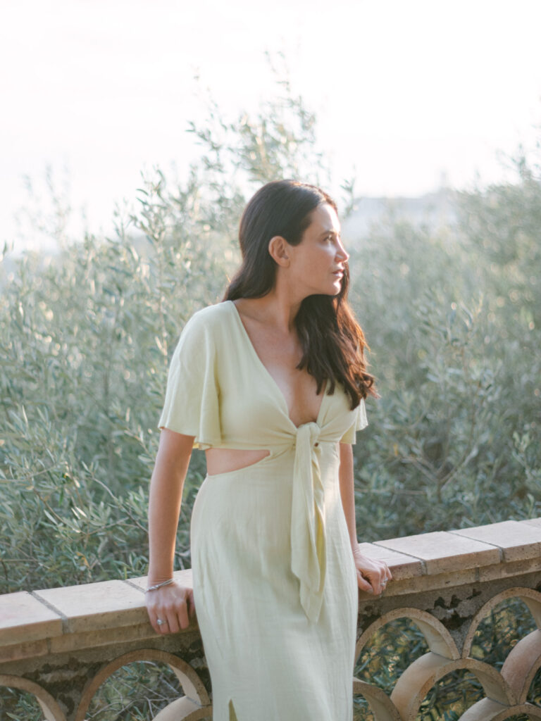 Romantic embrace during engagement session Taormina