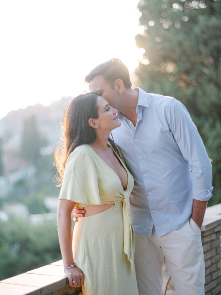 Tender moment captured in engagement session Taormina