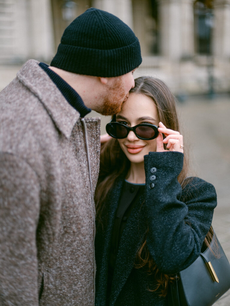 Timeless couple portraits in Paris, beautifully documented by a skilled Paris wedding photographer