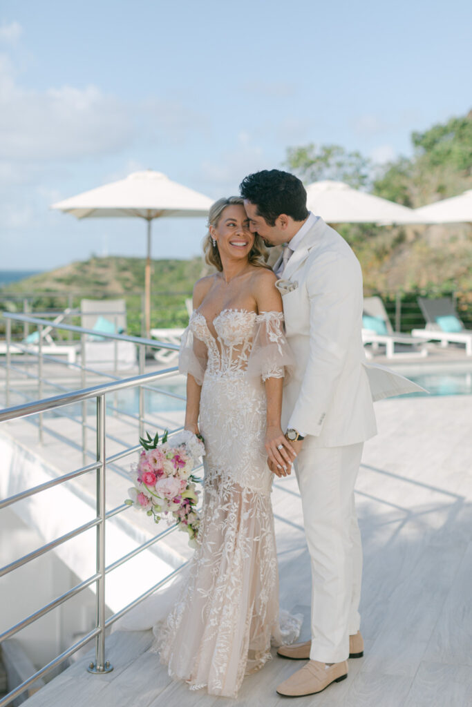 April and Tom’s stunning St-Barths wedding was a perfect mix of sophistication and island vibes. With Eden Rock as the backdrop for their elegant ceremony and Nikki Beach hosting a lively reception, the day was filled with unforgettable moments