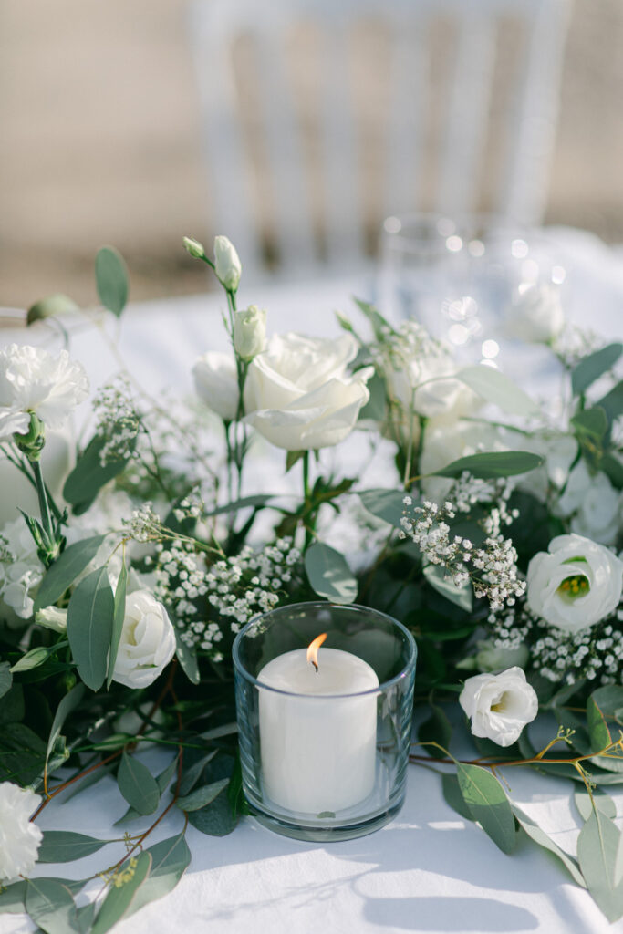 Candlelit wedding reception inside Château de Seguin Bordeaux