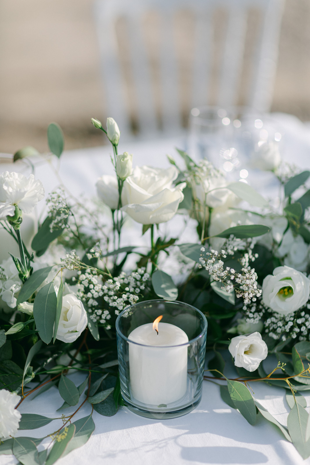 Candlelit wedding reception inside Château de Seguin Bordeaux