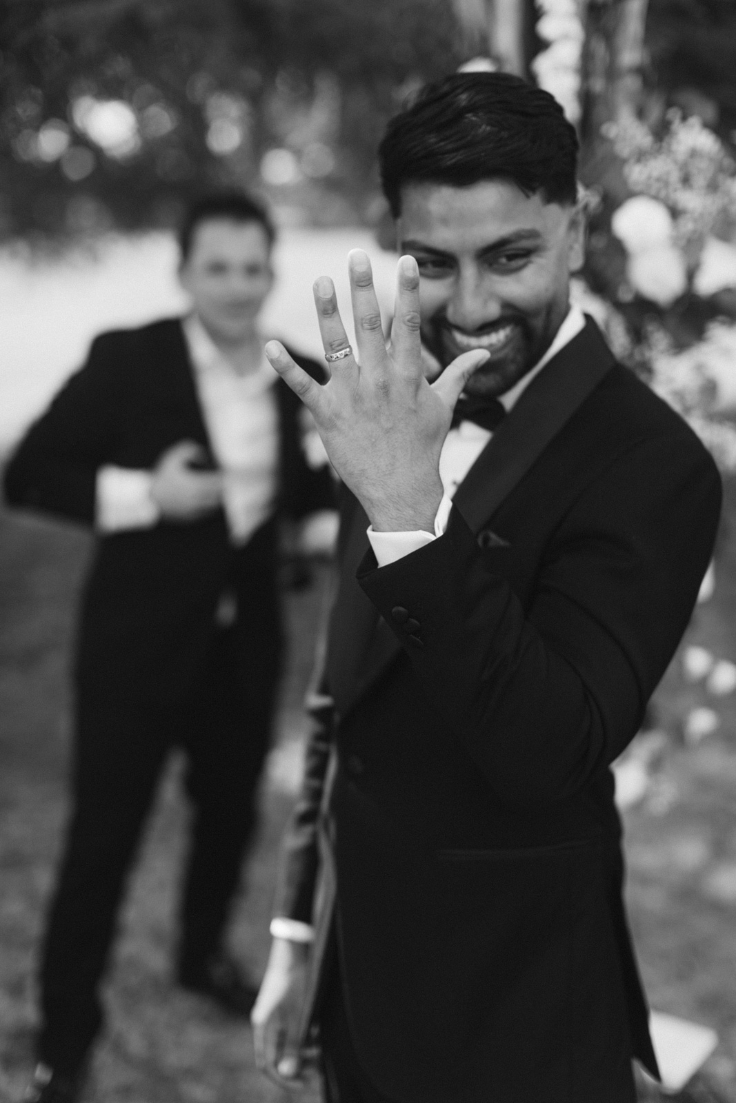 Outdoor wedding ceremony among the vineyards at Château de Seguin
