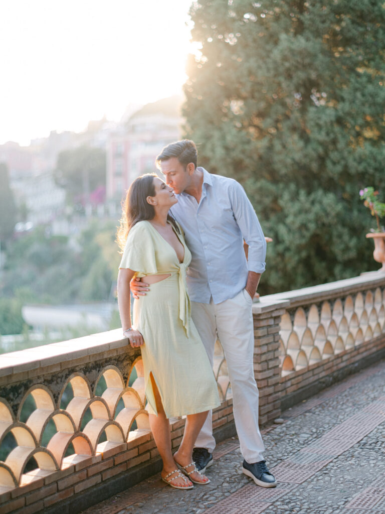 Taormina Italy engagement session at San Domenico Palace with sea view