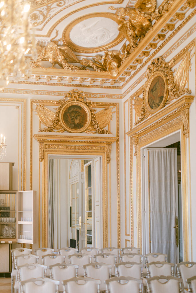 Gilded ballroom at Hôtel de Crillon Paris, luxury wedding venue with timeless elegance