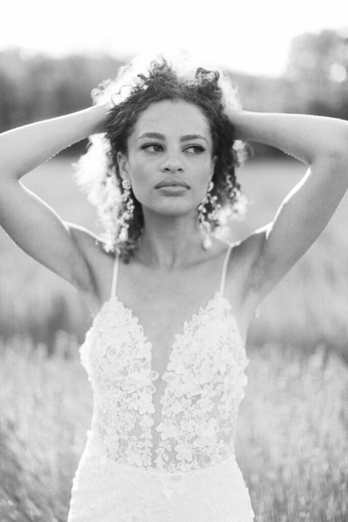 Fine art wedding photographer France – elegant bridal portrait