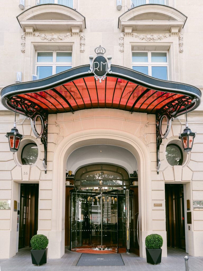 Facade of Le Royal Monceau Raffles Paris, iconic luxury hotel for Paris palace weddings