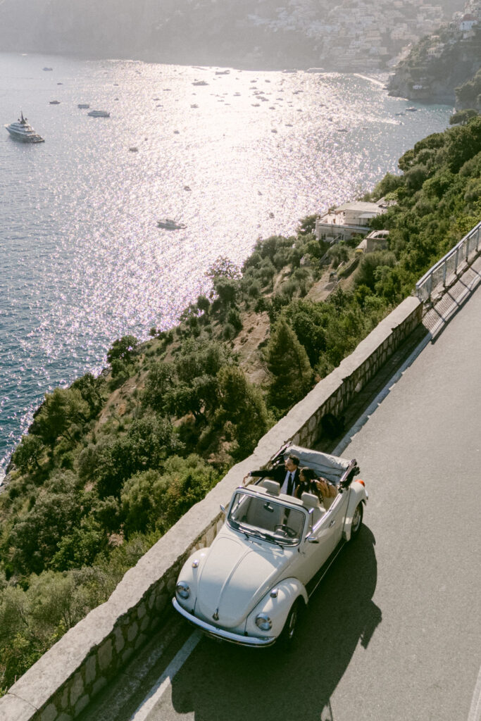 Positano village overlooking the Mediterranean Sea
