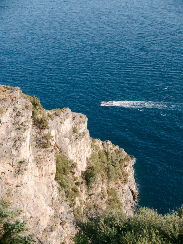 Positano village overlooking the Mediterranean Sea