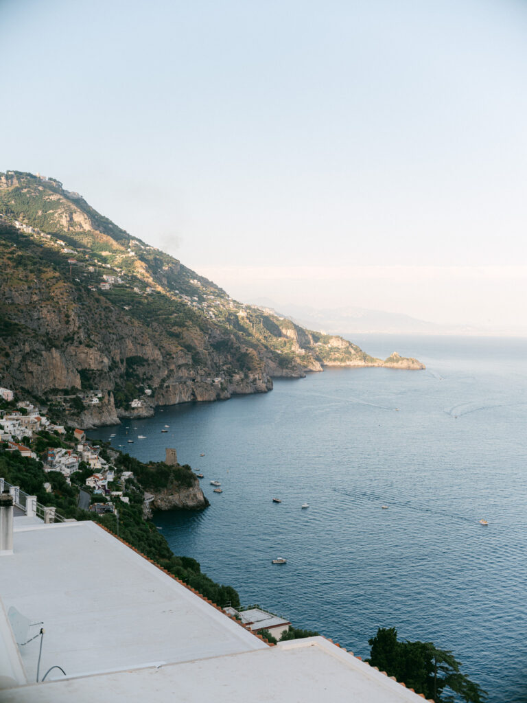 Positano village overlooking the Mediterranean Sea
